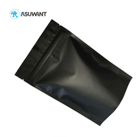 Sachet Zip Doypack Noir Mat en Feuille d'Aluminium, Sac de Stockage Alimentaire Mylar Antidode, Sac Plastique Mylar de 3,5g