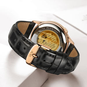 Montre mécanique automatique pour homme IW Carnival Casual Tourbillon, style squelette, bracelet en acier inoxydable or rose, boîtier en acier inoxydable, pour les affaires - Product Image 3