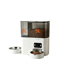 Distributeur automatique d'eau et de nourriture pour animaux de compagnie 2-en-1, écologique, double bande 5G Wi-Fi, intelligent, pour chat et chien, en acier inoxydable 304