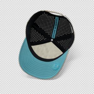 Casquette de golf en maille perforée avec logo personnalisé OEM, 5 panneaux, visière légèrement incurvée, patch en caoutchouc imperméable, snapback - Product Image 5
