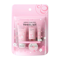 Marque Blanche Kit de Voyage Sakura du Japon Ensemble de Soins de la Peau Gamme Complète Crème Hydratante Beauté du Visage Produits à la Fleur de Cerisier