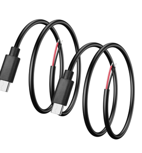 0.5M 5V USB Type C prise mâle à 2 broches câble d'alimentation d'extension de fil nu pour équipement USB C installé ou câble de bricolage de remplacement - Product Image 1