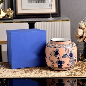 Italian style Large & <b>Small</b> Contemporary Porcelain Flower Pots for Home Decor-Luxury Tabletop Lantern <b>Vase</b> - Product Image 2