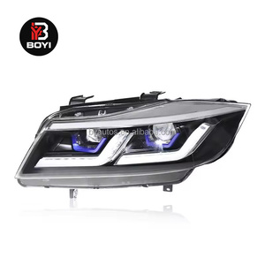 Phare de voiture pour <span class=keywords><strong>BMW</strong></span> Série 3 <span class=keywords><strong>E90</strong></span> <span class=keywords><strong>2005</strong></span>-2012, ensemble de phares améliorés avec feux de jour LED et clignotants - Product Image 1