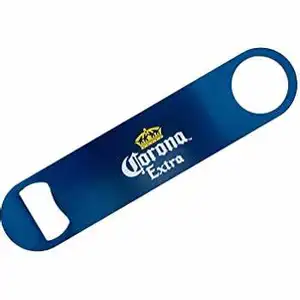 Corona customized blue Plastic PVC Handle Bar Blade beer bottle opener for promotion and bar