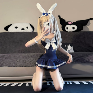2025 nouveau mignon lapin Costume tentation femmes Cosplay Lingerie ensemble Transparent combinaison Sexy robe - Product Image 5