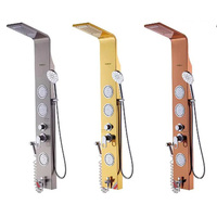 MCBKRPDIO Système de panneau de douche massant à 3 jets effet cascade et pluie intense avec douchette en acier inoxydable pour hôtels, coloré