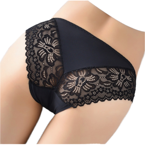 Mutandine Sexy in <span class=keywords><strong>pizzo</strong></span> <span class=keywords><strong>intimo</strong></span> da donna in maglia di seta di mezza altezza impreziosito da biancheria intima trasparente di tutti i giorni in tinta unita a vita media - Product Image 3