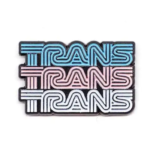 트랜스 권리는 인권입니다 레인보우 브로치 LGBT 프라이드 레인보우 트랜스젠더 옷깃 금속 에나멜 핀 배지 기념품