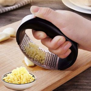 Kitchen Accessories Hot Selling Pressed Garlic <b>Chopper</b> Three-piece Stainless Steel Garlic Press with Peeler and Brush - Product Image 2