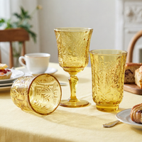 Verre à vin rouge classique vintage en cristal épais, fait main, style rétro européen, 225 ml, compatible lave-vaisselle