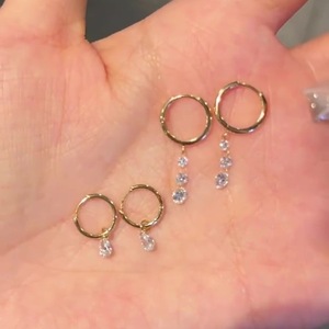 Boucles d'oreilles pendantes en argent sterling S925, exquises et polyvalentes, avec anneau de comète, goutte d'eau, diamant étincelant, étoile, pluie - Product Image 5