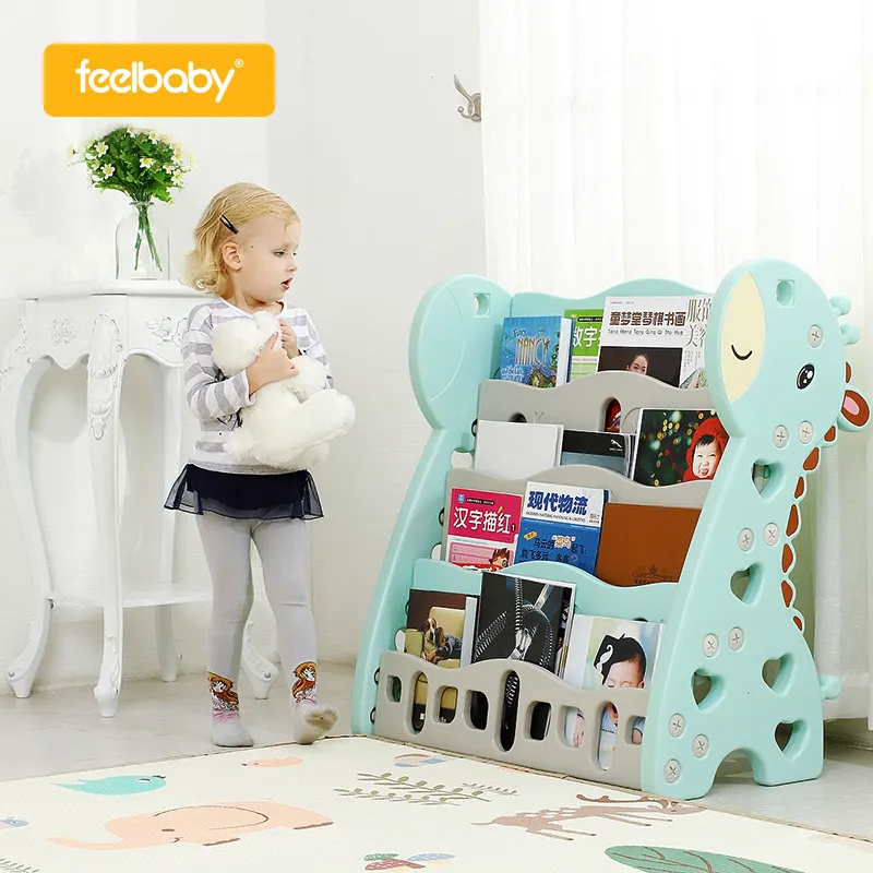 עם אחסון תינוק קטן מודרני פלסטיק ארון מקרה בטוח ילדים מתכוונן ילד מחזיק rack stand ספר מדף ספרים מדף כוננית