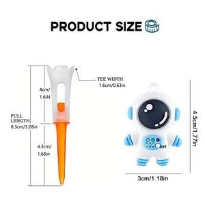 Custom Logo Cross-Border <b>Golf</b> <b>Tee</b> Astronaut Pendant Anti-Loss Accessories Rope Combining <b>Rubber</b> Bamboo Material Passen Brand - Product Image 2