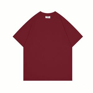 Design Custom logo Pure Cotton T-shirt High Quality Solid Color Big O Collar Casual Style logo Custom Design - Product Image 2