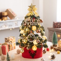 Sapin de Noël artificiel pré-éclairé X-236, mini sapin floqué pour table, autoportant, pour événements festifs, fêtes, décoration de la maison