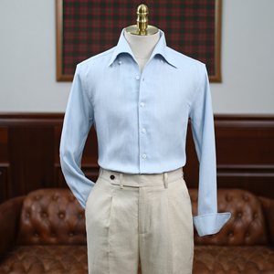 Camicie in Lino da Uomo a Spina di Pesce, Estive, Casual, Eleganti, con Colletto Unico, Maniche Lunghe, Traspiranti, di Lusso Premium - Product Image 2