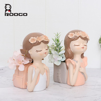 Organisateur de bureau personnalisé en résine fait main, design moderne, léger, écologique, blanc et rose, décoration florale artificielle pour la maison