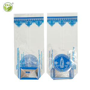 Sacs en plastique transparent Opp personnalisés pour confiseries Sacs à fond croisé en <span class=keywords><strong>cellophane</strong></span> avec fond en carton argenté collé - Product Image 1