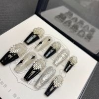 Diseño #83 Alta calidad Personalizado 10 pcs/set Bailarina hecha a mano Y2K Ataúd Diseño de uñas Gel acrílico largo Prensa en las uñas
