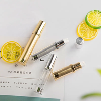 Flacon pompe sans air écologique 5ml 10ml 15ml 20ml 30ml pour lotion, crème pour les yeux, émulsion, flacon cosmétique sous vide, or, argent