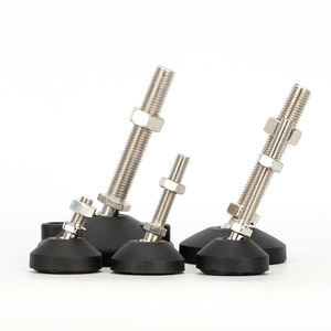 Thép không gỉ M16 có thể điều chỉnh san lấp mặt bằng chân chống trượt cơ sở cao su cho đồ nội thất khách sạn bàn ghế bàn làm việc kệ giá - Product Image 4