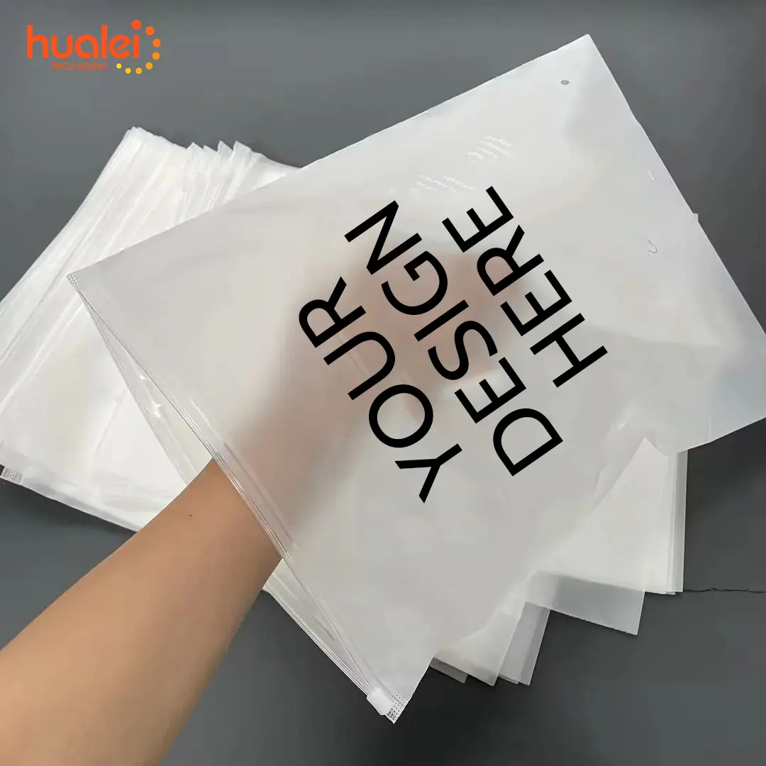 Custom Logo Clear Matte Zip Lock Clothing Frosted Zipper Bags T Shirt Poly Self Sealing Garment Ziplock Packaging Plastic Bags