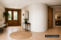 Panneau mural en MDF de qualité E0, demi-rond, à lattes, panneau mural 3D à rainures pour la rénovation intérieure des hôtels et des bureaux