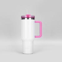 Nouvelle tasse de voyage isotherme en acier inoxydable de 40 oz, gobelet vierge blanc pour sublimation avec poignée, mugs de sublimation VASOS