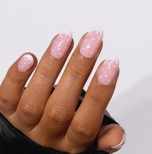 ชุดเล็บปลอมแบบกดติด 30 ชิ้น สไตล์ฝรั่งเศส ลายจุดสีชมพู น่ารัก สำหรับสาวๆ ใช้ได้ทุกวัน รีไซเคิลได้ พร้อมกาวติดเล็บ รับผลิตแบรนด์ส่วนตัว - Product Image 3