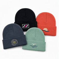 Bonnet en acrylique côtelé personnalisé, brodé, avec revers pliable, idéal pour l'hiver, le ski, le snowboard, doux et confortable, vente en gros