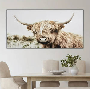 Decorazione murale moderna arte rustico fattoria Highland mucca pittura su tela per la decorazione della casa - Product Image 5