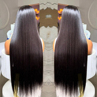 Perruque frontale en dentelle HD transparente 13x6 sans colle, cheveux humains brésiliens vierges lisses, pour femmes noires