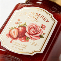 Étiquette personnalisée découpée pour pot de confiture, étiquette imperméable pour conserves, miel et sauces fruitées artisanales
