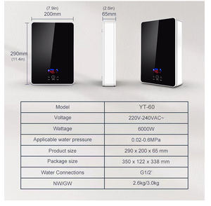 Pemanas Air Listrik Tanpa Tangki Instan untuk Kamar Mandi dengan Temperatur Konstan, ELCB, 220V, 3.5kW, 4.5kW, 5.5kW, 6kW untuk Mandi - Product Image 6