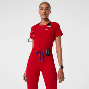 Bestex Custom Slim girocollo a costine Kit per allattamento pantaloni da jogging a vita alta scrub Medical scrub set uniformi - Product Image 1