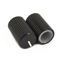 Kenop Encoder Aluminium Hitam CNC OEM OD10mm*16mm 18 Gigi Kenop Kontrol Putar Presisi untuk Panel Kontrol Industri