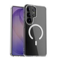 Coque de téléphone transparente en TPU magnétique en acrylique cristallin antichoc pour Samsung Galaxy S26 S25 S24 Plus S23 FE Ultra