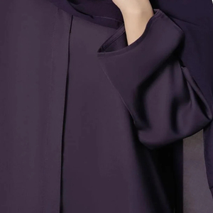 Stock prêt d'abaya musulmane en sergé de qualité supérieure pour femmes avec robe intérieure modeste Abaya islamique modeste de pleine longueur vente en gros - Product Image 3