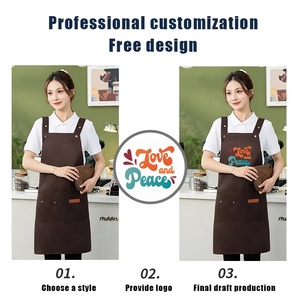 Tabliers personnalisés <span class=keywords><strong>avec</strong></span> logo pour restaurants, cafés, nettoyage, <span class=keywords><strong>cuisine</strong></span>, <span class=keywords><strong>avec</strong></span> poche, pour barbiers et salons <span class=keywords><strong>de</strong></span> coiffure - Product Image 2