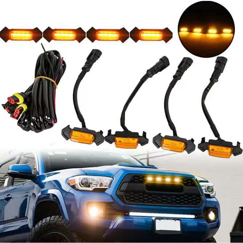 ชุดไฟ Led กระจังหน้าสีขาวสีเหลืองอำพันสำหรับ2016-2019 Tacoma