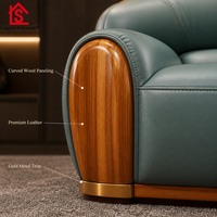 Canapé modulaire en cuir de luxe personnalisable, multi-tailles, confortable, pour salon, combinaison de canapés pour villa et maison
