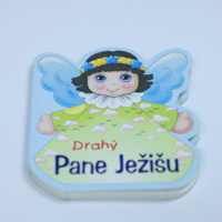 Livre cartonné personnalisé en forme de personnage découpé à l'emporte-pièce OEM, livre d'histoires pour enfants avec figurine d'ange, impression de livres pour enfants en carton rigide