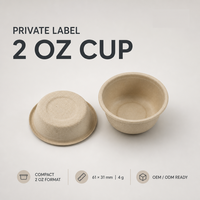Gobelet à sauce en bagasse de canne à sucre compostable de haute qualité, 2 oz, avec couvercle, pour la restauration à emporter, directement de l'usine