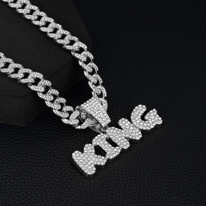 Collana con Ciondolo a Fibbia Monarch Seal KING, con Zirconia Completa, Chiusura Oversize, Gioielli Statement Hip Hop da Uomo, Produzione <span class=keywords><strong>di</strong></span> Fabbrica - Product Image 6