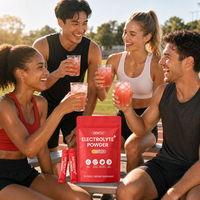 Poudre d'électrolytes OEM citron-fraise pour la gym, la course, le cyclisme, l'hydratation, la récupération énergétique, la reconstitution, boisson sportive pour adultes