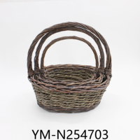 Panier en osier tressé à la main, très populaire, pour cadeaux et fruits, avec poignée
