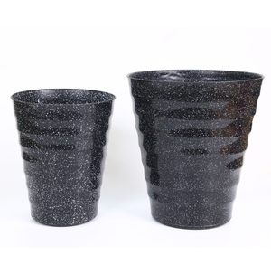 <b>Large</b> Size Modern OEM Color Speckled Plastic <b>Flower</b> <b>Pot</b> with Ripple Design for Indoor Green Plants Desktop Use - Product Image 1