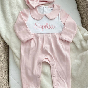 Conjunto Navideño Personalizado Para Niña Recién Nacida Otoño Invierno Con Lazo Mamelucos Para Bebé Al Por Mayor - Product Image 1