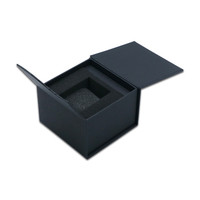 Carton personnalisé noir papier texture de luxe double ouverture montre intelligente boîtes et étuis d'emballage cadeau boîte à rouleau de montre avec logo